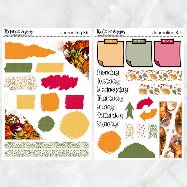 Autumn Colors Journaling Kit for Hobonichi Bullet Journals Planner Stickers