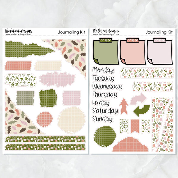 Fall Blossoms Journaling Kit for Hobonichi Bullet Journals Planner Stickers