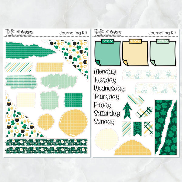 Feeling Lucky St Patrick's Day Journaling Kit for Hobonichi Bullet Journals Planner Stickers