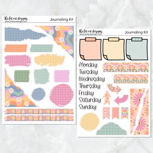 Groovy Days Journaling Kit for Hobonichi Bullet Journals Planner Stickers