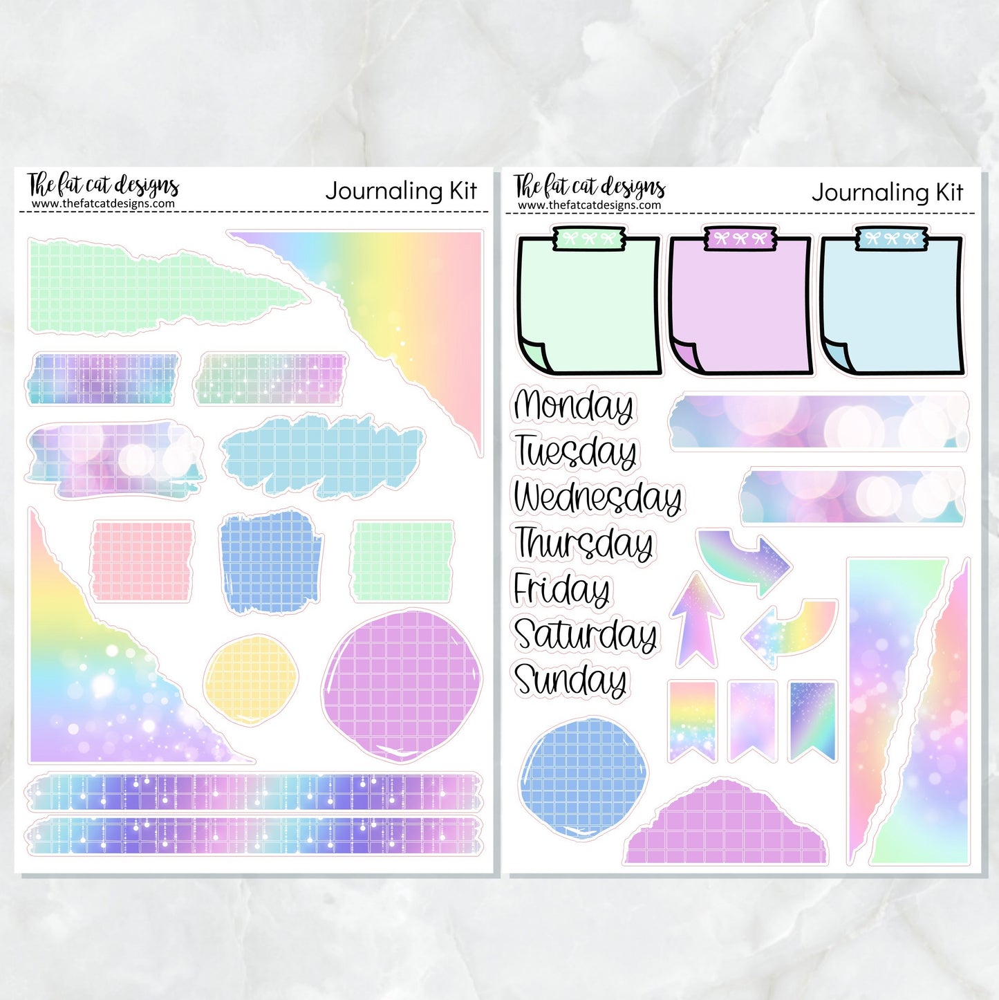 Celebration Pastel Journaling Kit for Hobonichi Bullet Journals Planner Stickers