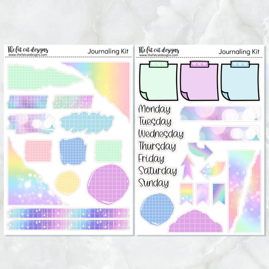 Celebration Pastel Journaling Kit for Hobonichi Bullet Journals Planner Stickers