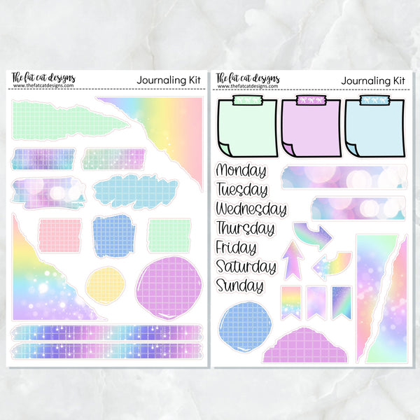 Celebration Pastel Journaling Kit for Hobonichi Bullet Journals Planner Stickers