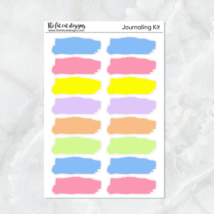 Pastel Rainbow Hearts Journaling Kit for Hobonichi Bullet Journals Planner Stickers