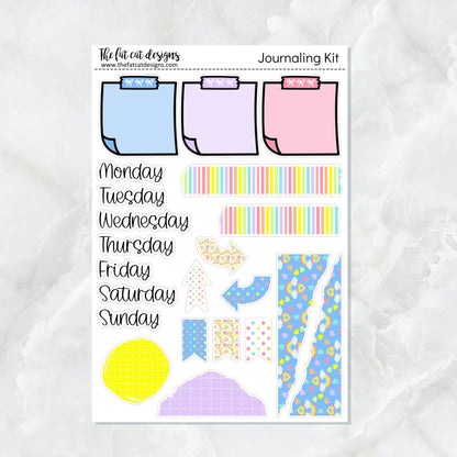 Pastel Rainbow Hearts Journaling Kit for Hobonichi Bullet Journals Planner Stickers