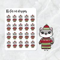 Lily Ugly Christmas Sweater Die Cut and Sticker Sheet Set for Personal Planner Happy Planner Bullet Journal Travelers Notebooks