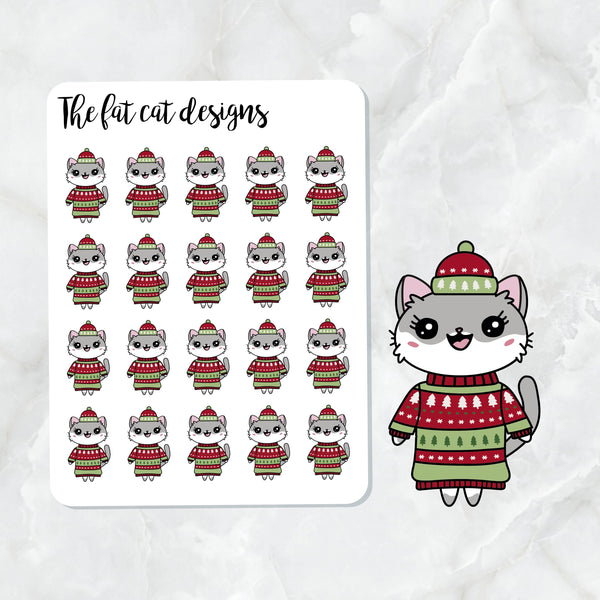 Lily Ugly Christmas Sweater Die Cut and Sticker Sheet Set for Personal Planner Happy Planner Bullet Journal Travelers Notebooks