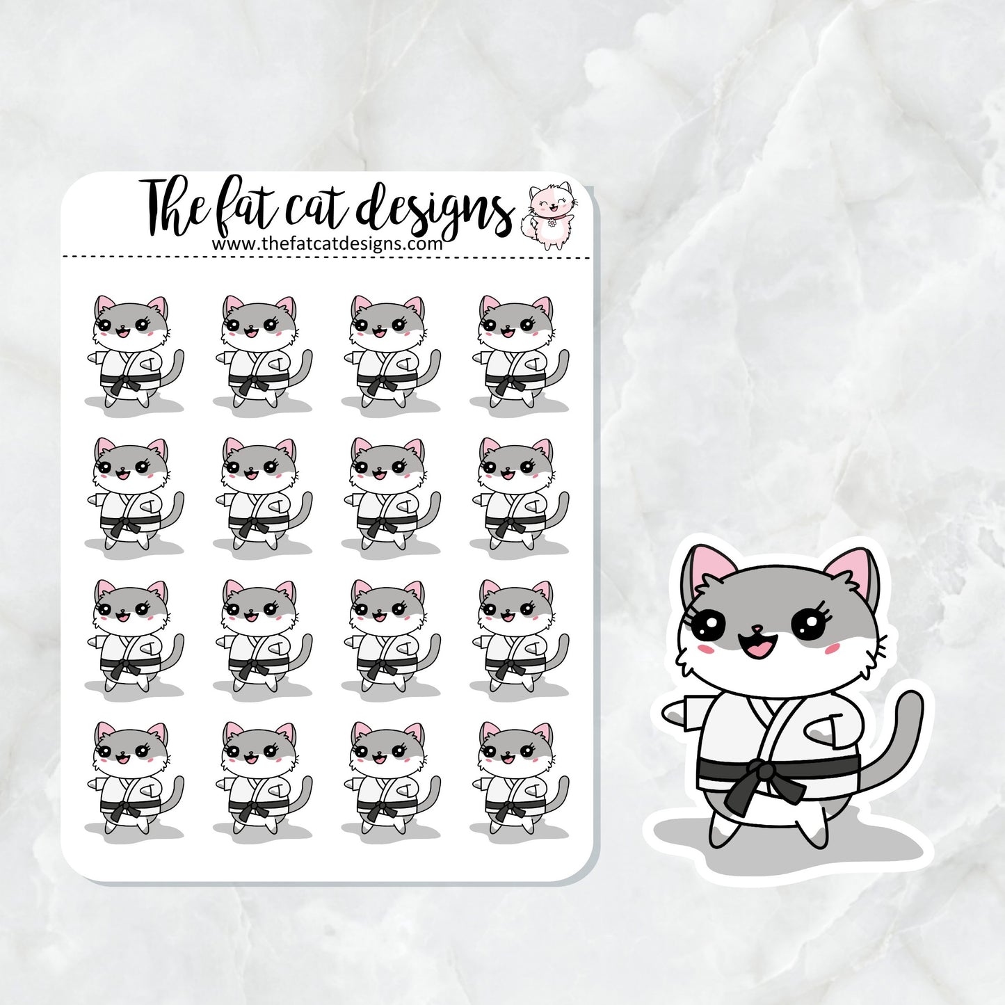 Lily Loves Karate Class Lessons Exclusive Cat Die Cut Sticker Sheet