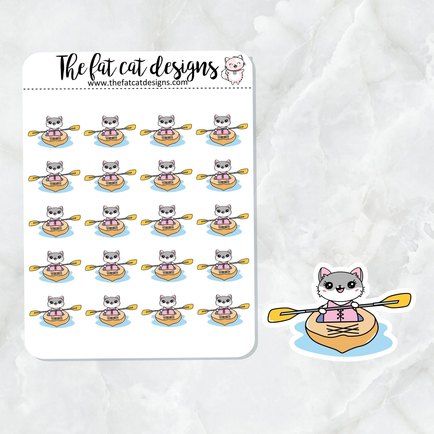 Lily loves to Kayak Die Cut and Sticker Sheet Set