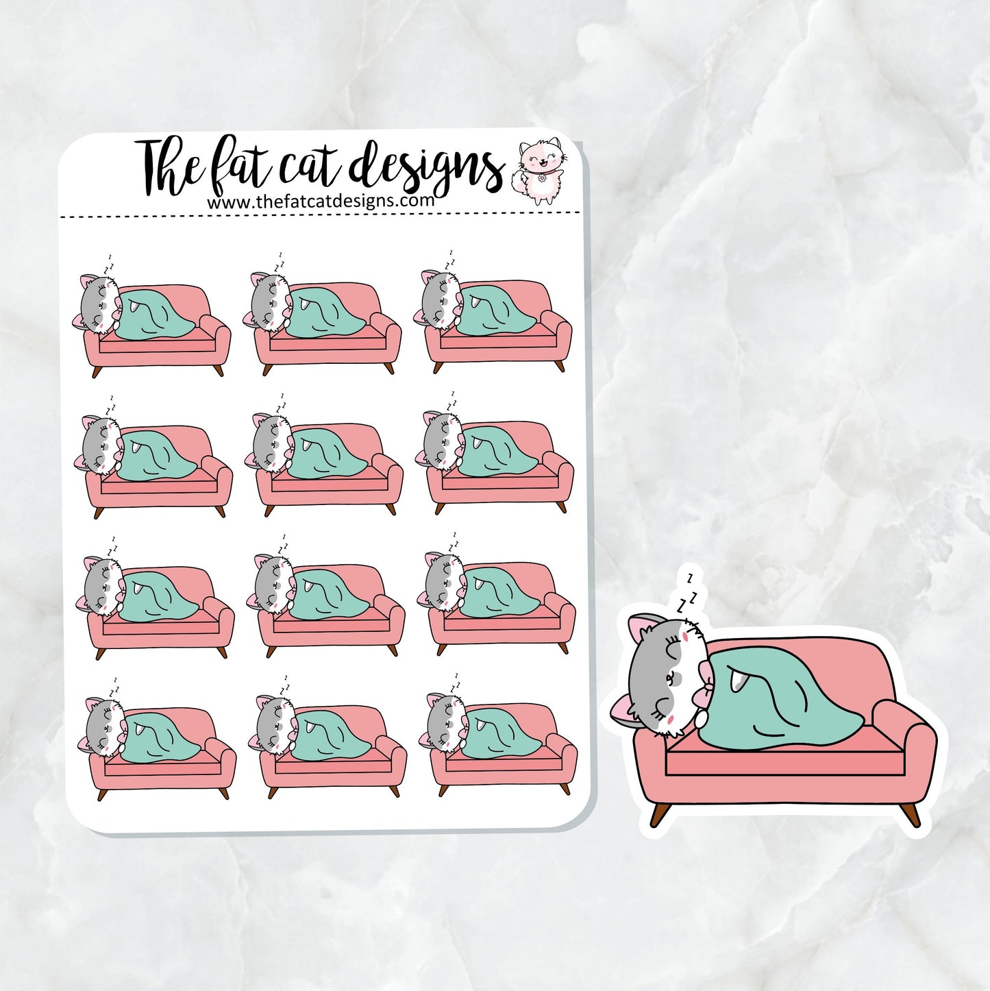 Lily Loves to Nap Die Cut and Sticker Sheet Set