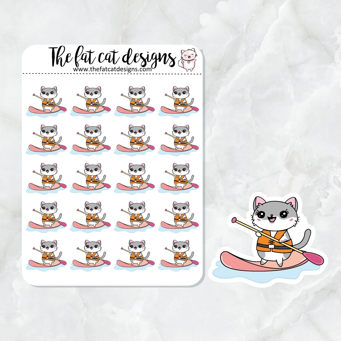 Lily Stand Up Paddle Board SUP Exclusive Cat Die Cut Sticker Sheet