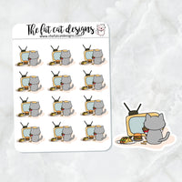 Lily Loves to Binge Watch TV Die Cut and Sticker Sheet Set