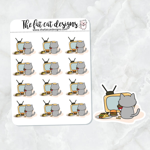 Lily Loves to Binge Watch TV Die Cut and Sticker Sheet Set