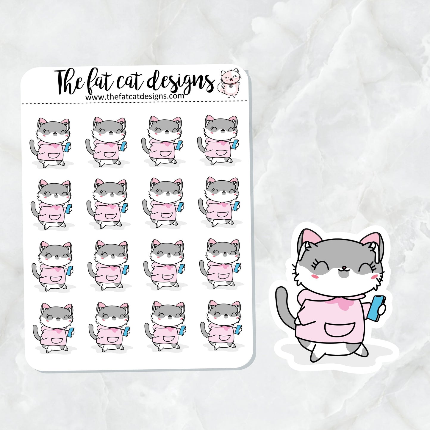 Lily loves to Walk exercise Exclusive Cat Die Cut Sticker Sheet