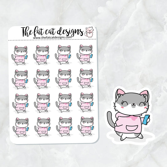 Lily loves to Walk exercise Exclusive Cat Die Cut Sticker Sheet