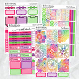 Mandala Rainbow Planner Stickers Standard Weekly Kit