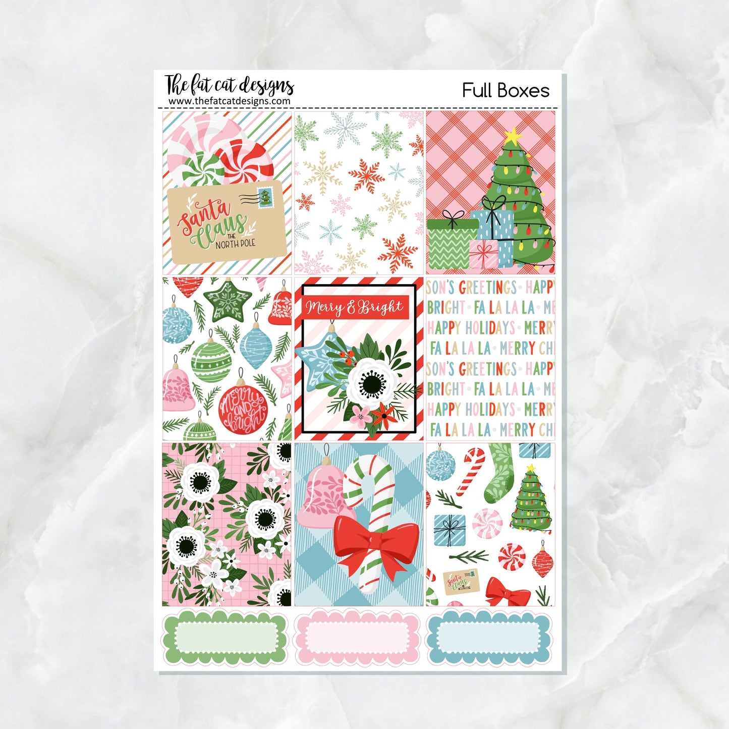 Merry and Bright Christmas Planner Stickers Standard Weekly Kit