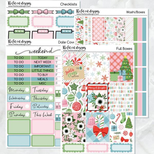 Merry and Bright Christmas Planner Stickers Standard Weekly Kit