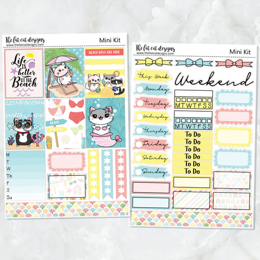 Beach Days Summer Vacation Planner Stickers Mini Kit Printpression B6