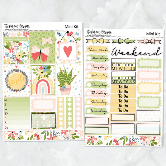 Beautiful Spring Mini Planner Sticker Kit for the Printpression B6 Erin Condren Travelers Notebooks