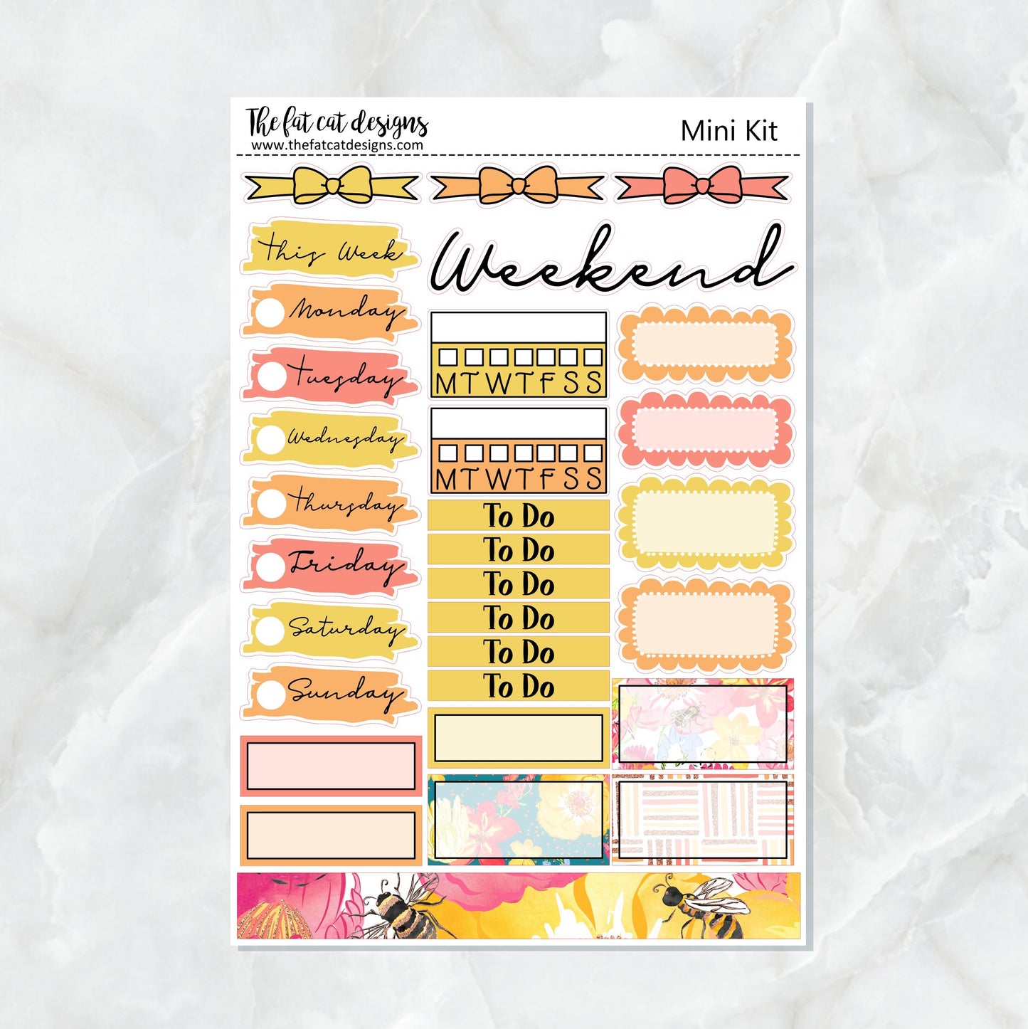 Bee Garden Planner Stickers Mini Kit Printpression B6