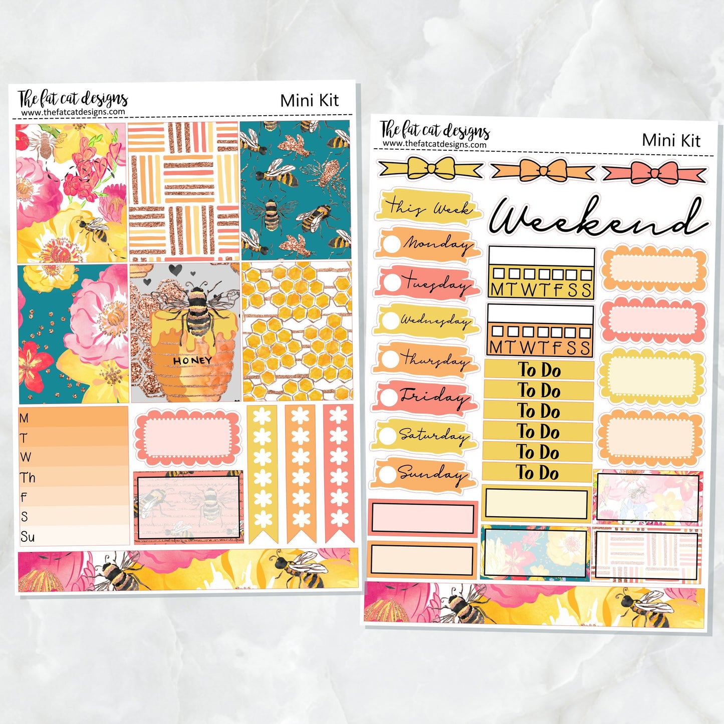 Bee Garden Planner Stickers Mini Kit Printpression B6