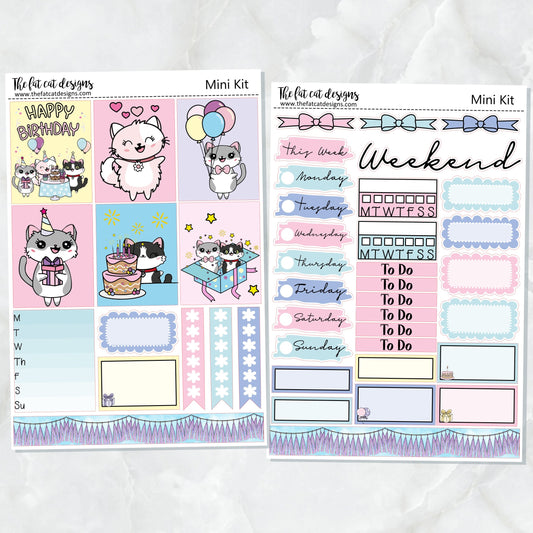 Flora's Birthday Bash Celebration Planner Stickers Mini Kit Printpression B6