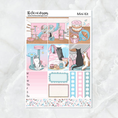 A Day at the Cat Cafe Planner Stickers Mini Kit Printpression B6