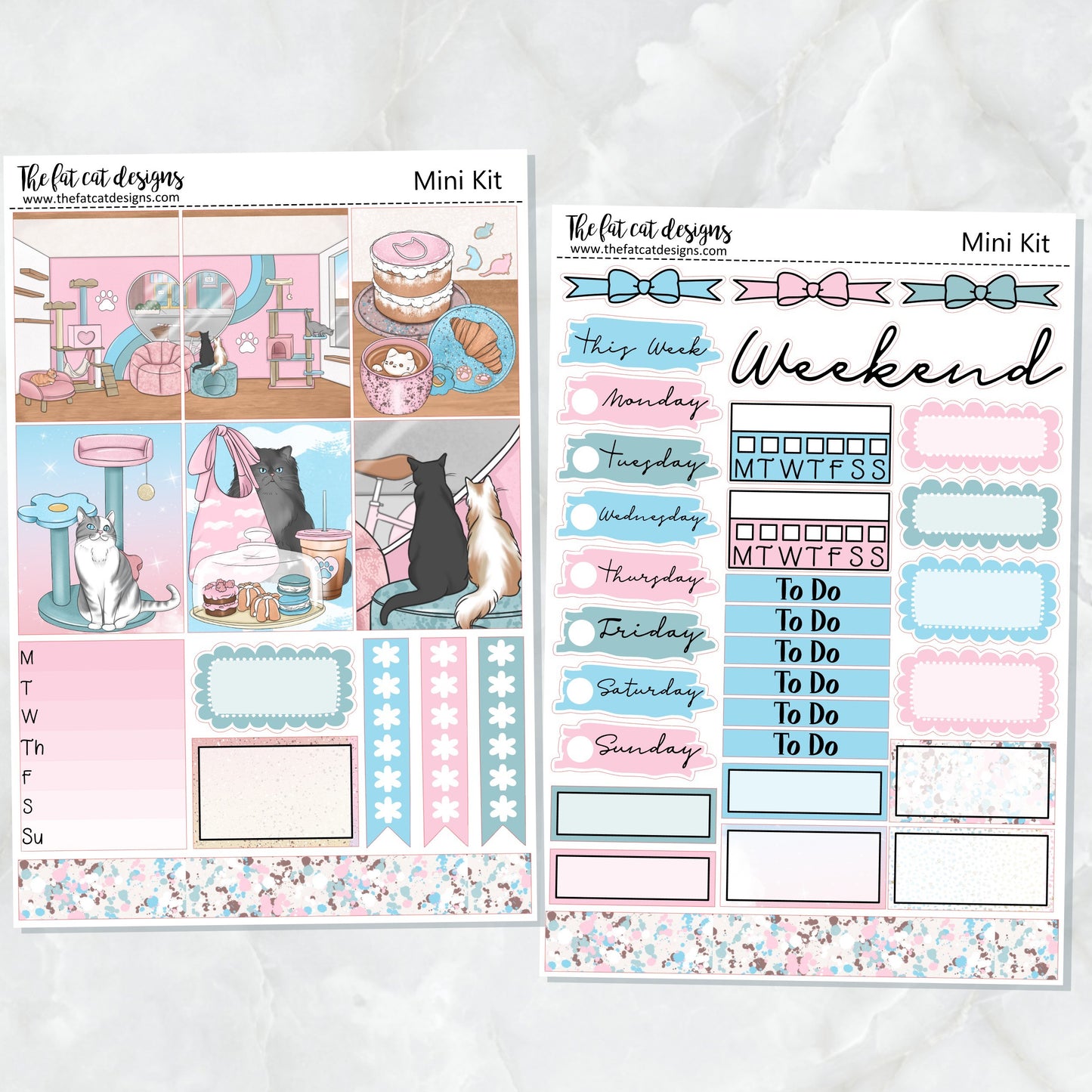 A Day at the Cat Cafe Planner Stickers Mini Kit Printpression B6