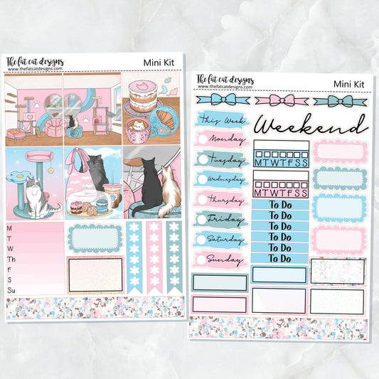 A Day at the Cat Cafe Planner Stickers Mini Kit Printpression B6