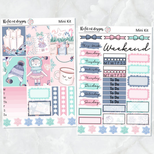 Cozy Winter Mini Planner Sticker Kit for the Printpression B6