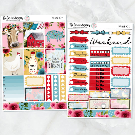 Farm Sweet Farm Mini Planner Sticker Kit for the Printpression B6 Travelers Notebooks