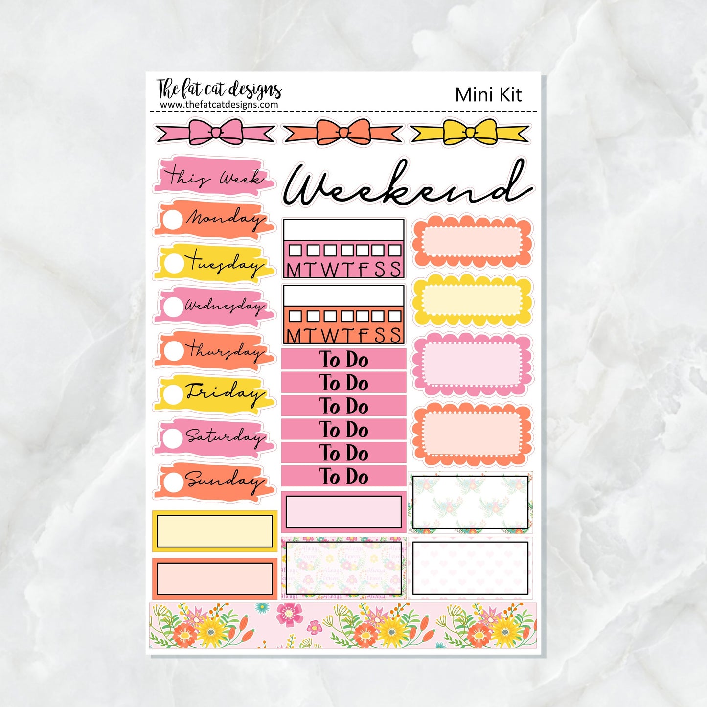 Flora Mother's Day Planner Stickers Mini Kit Printpression B6