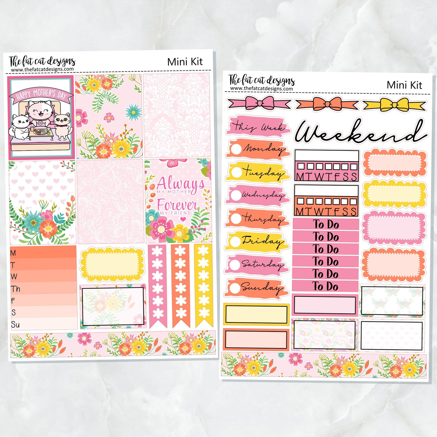 Flora Mother's Day Planner Stickers Mini Kit Printpression B6