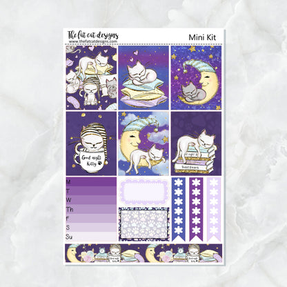 Goodnight Kitty Cat Planner Sticker Mini Kit for the Printpression B6