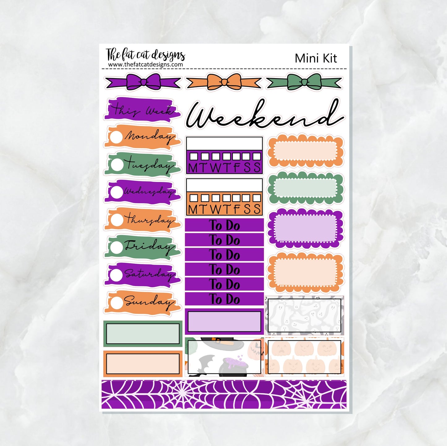 Halloween Curses Spells and Potions Planner Stickers Mini Kit Printpression B6