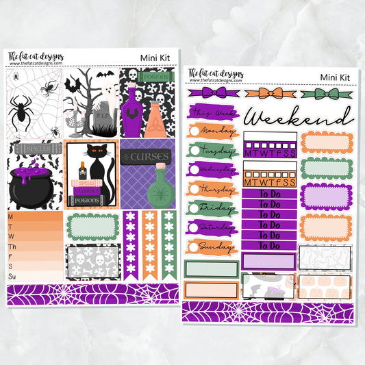 Halloween Curses Spells and Potions Planner Stickers Mini Kit Printpression B6