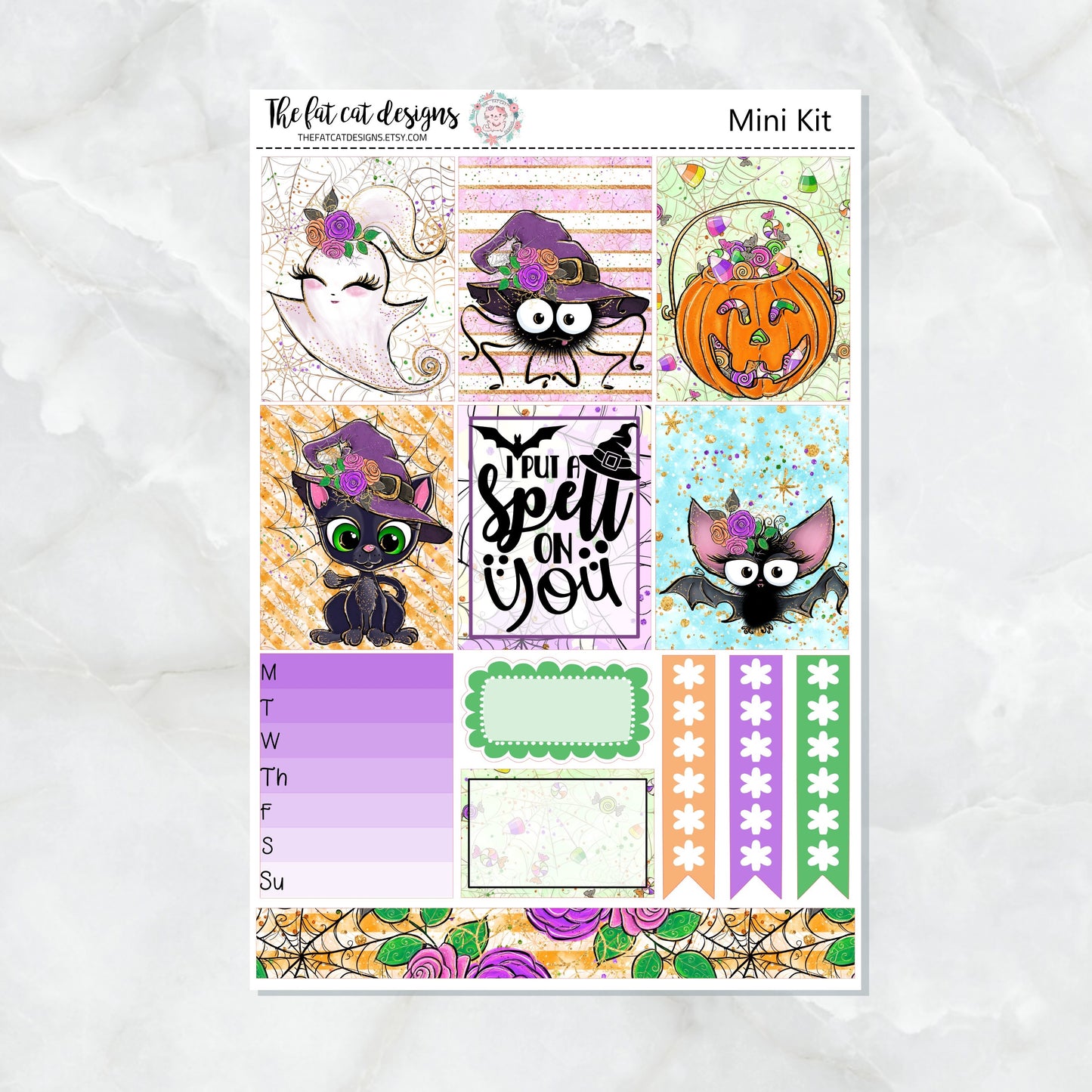 Halloween Spell Mini Planner Sticker Kit for the Printpression B6 Travelers Notebooks