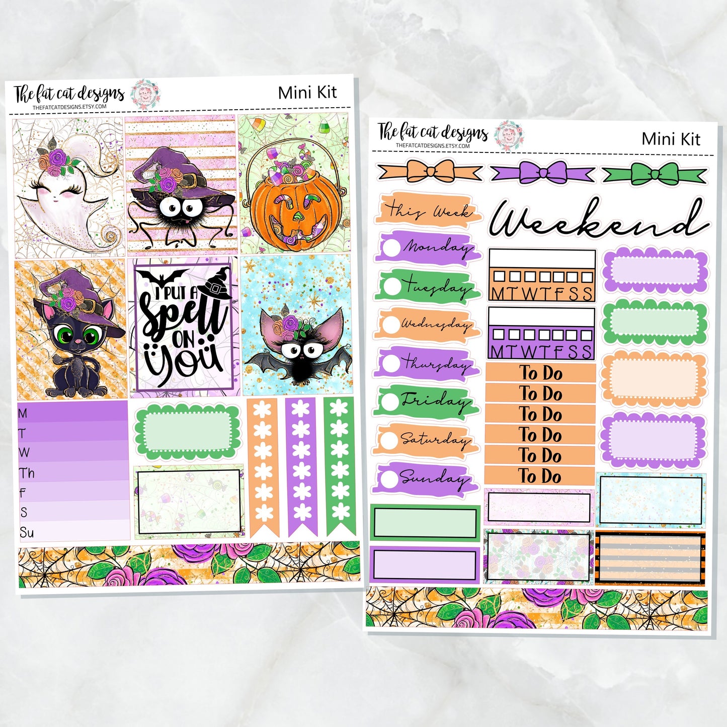 Halloween Spell Mini Planner Sticker Kit for the Printpression B6 Travelers Notebooks