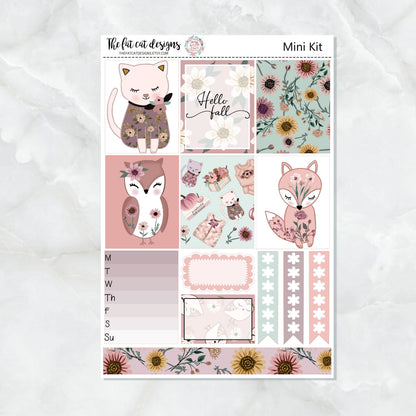 Hello Fall Mini Planner Sticker Kit for the Printpression B6 Travelers Notebooks