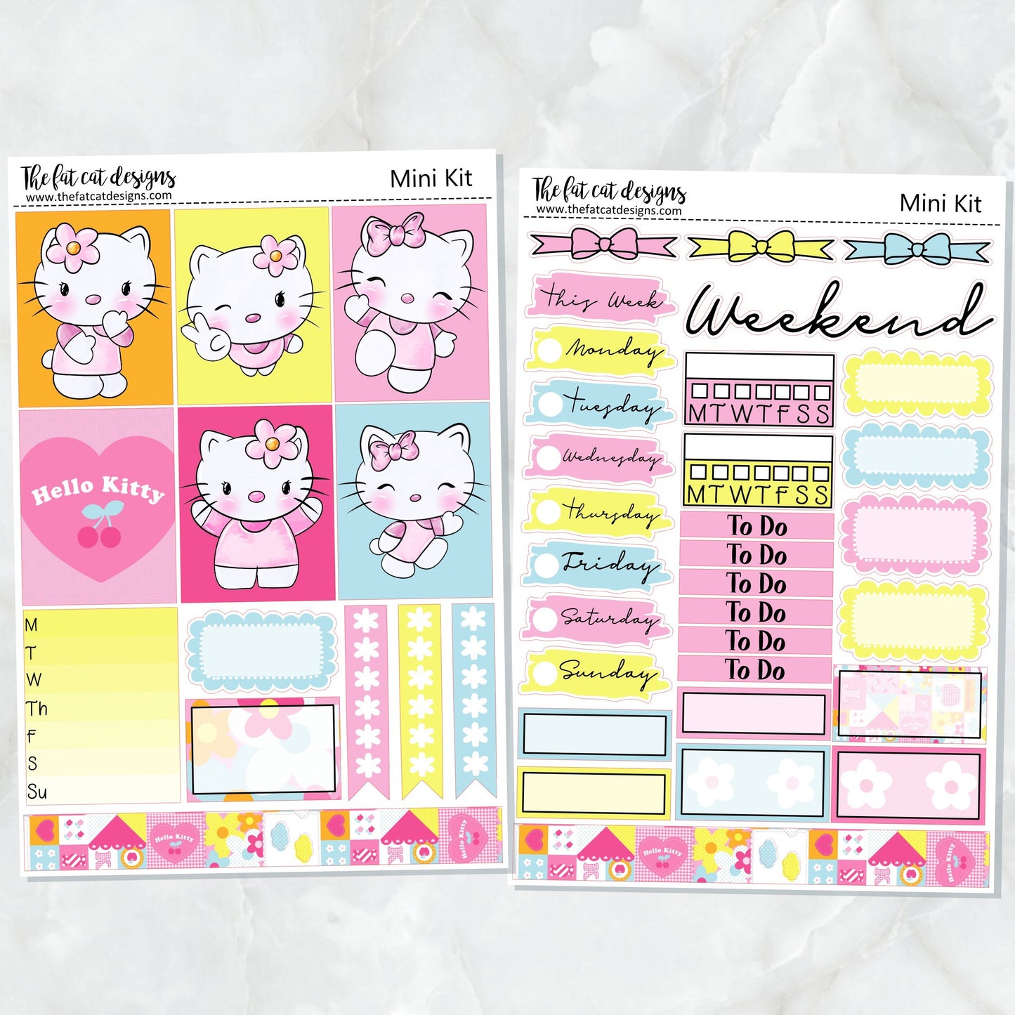 Hello Kitty Mini Planner Sticker Kit for the Printpression B6 Erin Condren Travelers Notebooks