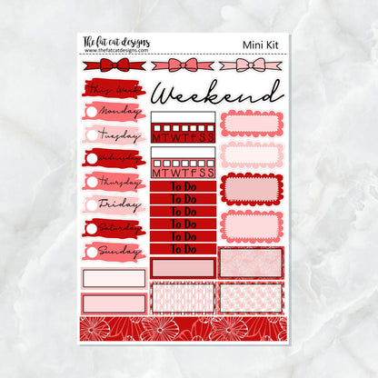 Red Poppies Planner Stickers Mini Kit Printpression B6