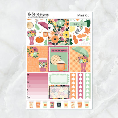 Pumpkin Spice Fall Planner Stickers Mini Kit Printpression B6