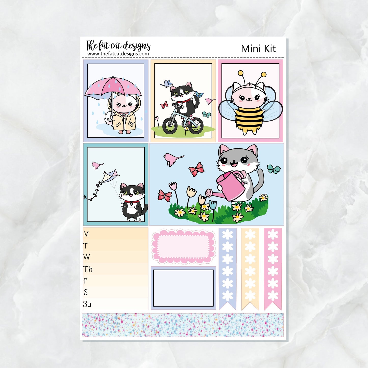Springtime with Flora Lily and Bud Mini Planner Sticker Kit for the Printpression B6 Travelers Notebooks