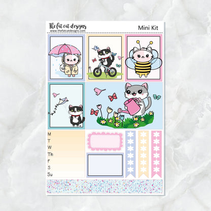 Springtime with Flora Lily and Bud Mini Planner Sticker Kit for the Printpression B6 Travelers Notebooks