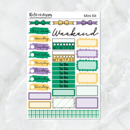 St. Patrick's Fun Cats Mini Planner Sticker Kit for the Printpression B6 Erin Condren Travelers Notebooks