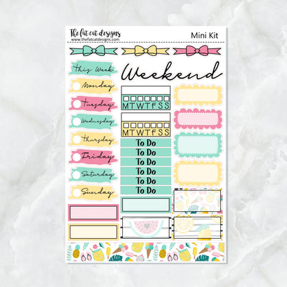 Summer Fun with Flora, Lily and Bud Planner Stickers Mini Kit Printpression B6