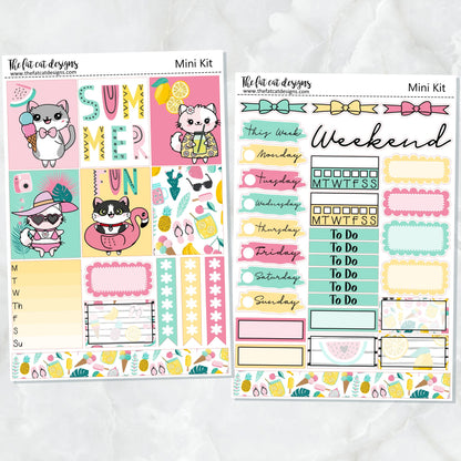 Summer Fun with Flora, Lily and Bud Planner Stickers Mini Kit Printpression B6