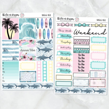 Summer Vibes Mini Planner Sticker Kit for the Printpression B6 Travelers Notebooks