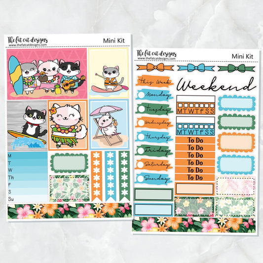 Tropical Vacation Mini Planner Sticker Kit for the Printpression B6 Erin Condren Travelers Notebooks